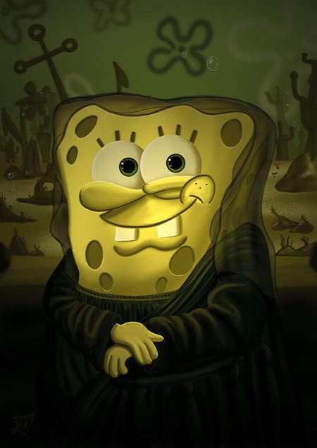 动漫控系列 海绵宝宝乱入世界名画 还是很可爱